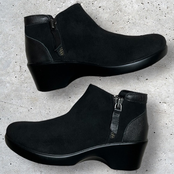 Alegria Womens Sloan Black Suede Leather Ankle Bootie Double Zip Size 7 - 7.5 - Picture 3 of 12